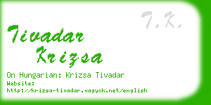 tivadar krizsa business card